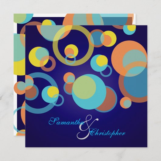 Mod-bubbels/hedendaagse uitnodigingen/DIY-kleur Kaart (Voorkant / Achterkant)