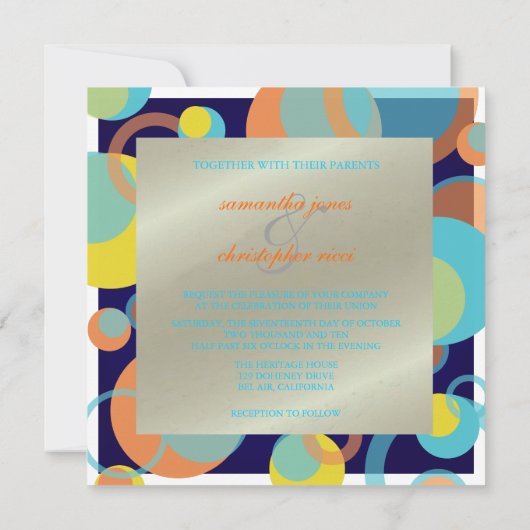 Mod-bubbels/hedendaagse uitnodigingen/DIY-kleur Kaart (Achterkant)