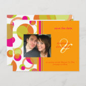 Mod bubbles, Save the Date Foto briefkaarten, Aankondigingskaart (Voorkant / Achterkant)