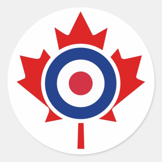 Mod Canada Curling Hockey Target Roundel Ronde Sticker (Voorkant)