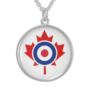 Mod Canada Curling Hockey Target Roundel Sterling Zilver Ketting