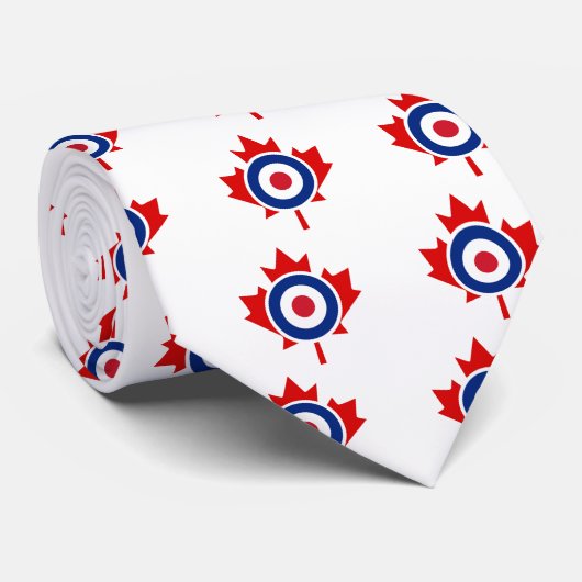 Mod Canada Curling Hockey Target Roundel Stropdas (Opgerold)