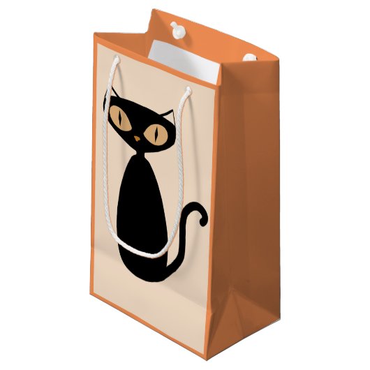 Mod Cat Gift Bag Klein Cadeauzakje (Voorkant Gekanteld)