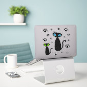 Mod Cat Stickers (Laptop op bureau)
