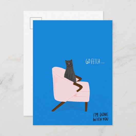 Mod Cats - Go Fetch Briefkaart (Voorkant / Achterkant)