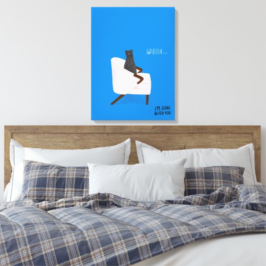 Mod Cats - Go Fetch Canvas Afdruk (Insitu (Slaapkamer))