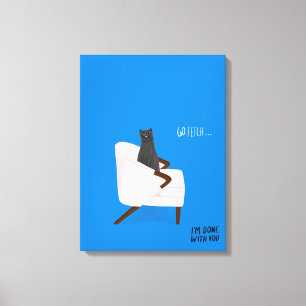 Mod Cats - Go Fetch Canvas Afdruk