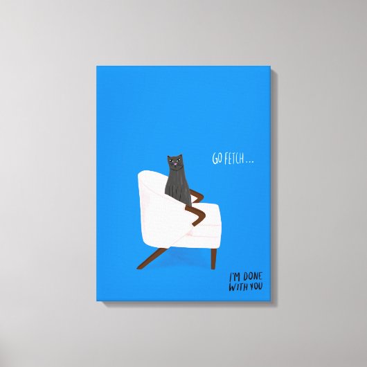 Mod Cats - Go Fetch Canvas Afdruk (Voorkant)