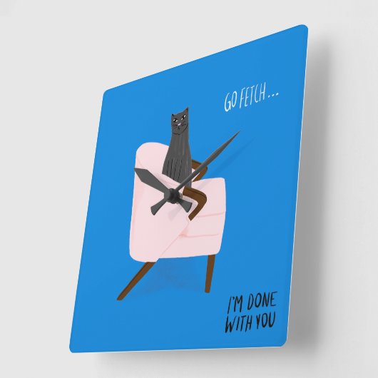 Mod Cats - Go Fetch Vierkante Klok (Hoek)