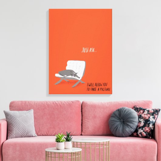 Mod Cats - Vraag het gewoon Canvas Afdruk (Insitu (Woonkamer))