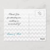 Mod chevron aqua Ombre bruiloft Hartelijk dank Briefkaart (Achterkant)