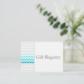 Mod chevron aqua Ombre Gift Registry Kaarten (Staand voorkant)