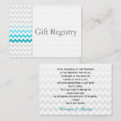 Mod chevron aqua Ombre Gift Registry Kaarten (Voorkant / Achterkant)