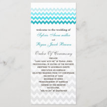 Mod chevron aqua Ombre Trouwprogramma