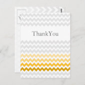 Mod chevron geel en grijs Ombre Bedankt Briefkaart (Voorkant / Achterkant)