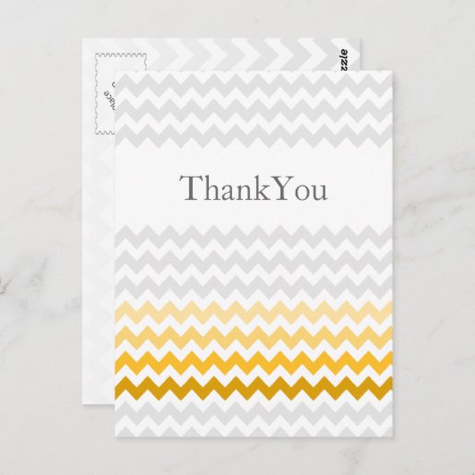 Mod chevron geel en grijs Ombre Bedankt Briefkaart (Voorkant / Achterkant)