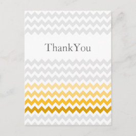 Mod chevron geel en grijs Ombre Bedankt Briefkaart