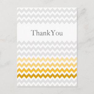 Mod chevron geel en grijs Ombre Bedankt Briefkaart