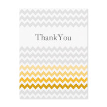 Mod chevron geel en grijs Ombre Bedankt