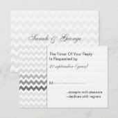 Mod chevron grijs Ombre bruiloft rsvp 3.5 x 5 Kaartje (Voorkant / Achterkant)