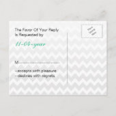 Mod chevron mint green Ombre bruiloft rsvp Uitnodiging Briefkaart (Achterkant)