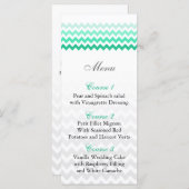 Mod chevron mint groen Ombre bruiloft menu kaarten (Voorkant / Achterkant)