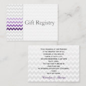 Mod chevron paarse Ombre Gift Registry Kaarten (Voorkant / Achterkant)