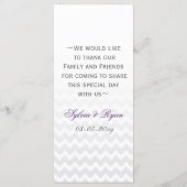 Mod chevron paarse Ombre trouwmenkkaarten Menu (Achterkant)