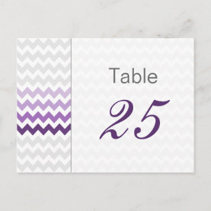 Mod chevron paarse Ombre trouwtabelnummers Briefkaart