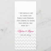 Mod chevron Pink Ombre trouwmenkkaarten Menu (Achterkant)