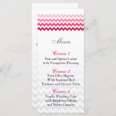 Mod chevron Pink Ombre trouwmenkkaarten Menu (Voorkant / Achterkant)