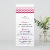 Mod chevron Pink Ombre trouwmenkkaarten Menu (Staand voorkant)