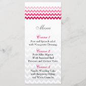 Mod chevron Pink Ombre trouwmenkkaarten Menu (Voorkant)