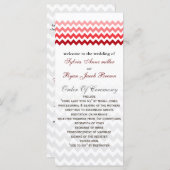 Mod chevron rood Ombre Trouwprogramma Programmakaart (Voorkant / Achterkant)