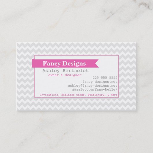 Mod Chevron Stripes Visitekaartje (Voorkant)