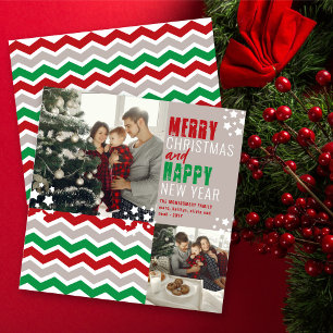 Mod Chevron Vrolijk Kerstfeest Gelukkig Nieuwjaar Feestdagenkaart