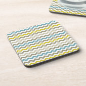 Mod Chevron Yellow Blue Gray Modern Onderzetter (Linkerzijde)