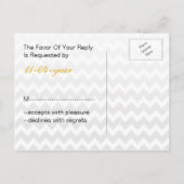 Mod chevron yellow en grijs Ombre bruiloft rsvp Uitnodiging Briefkaart (Achterkant)
