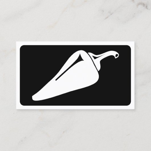 Mod chili peper : zwart en wit visitekaartje (Achterkant)