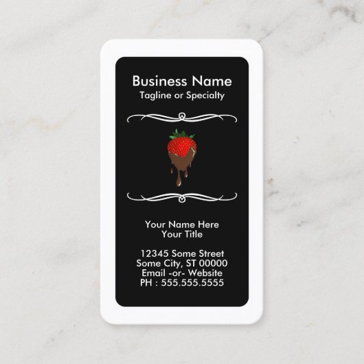 mod chocolade-aardbei klantenkaartje (Voorkant)