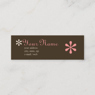 Mod Chocolade & Roze Roze Calling Card Contactkaartje
