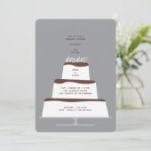 Mod Chocolate Iced Trouwtaart paar douche Kaart (Staand voorkant)