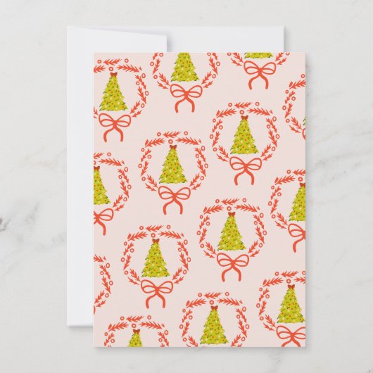 Mod Christmas Party hand getrokken boom Kaart (Achterkant)