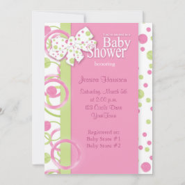 Mod Circles Baby Girl Shower Kaart