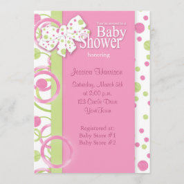 Mod Circles Baby Girl Shower Kaart