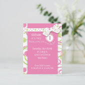 Mod Circles Girl's 1st Birthday Briefkaart Invitat (Staand voorkant)