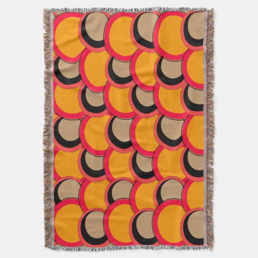 Mod Circles Oranje Deken (Voorkant Verticaal)