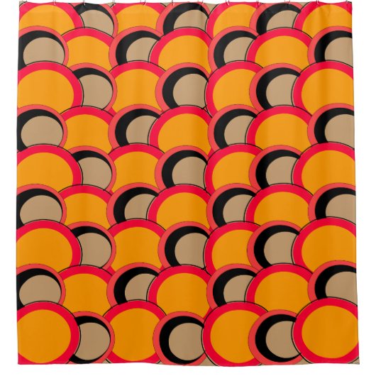 Mod Circles Oranje Douchegordijn (Voorkant)