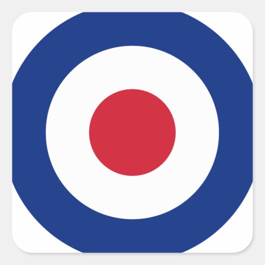Mod - Classic Roundel - Bullseye Archery Target Vierkante Sticker (Voorkant)