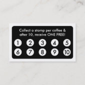 Mod Coffee Bean stempelkaart Visitekaartje (Achterkant)